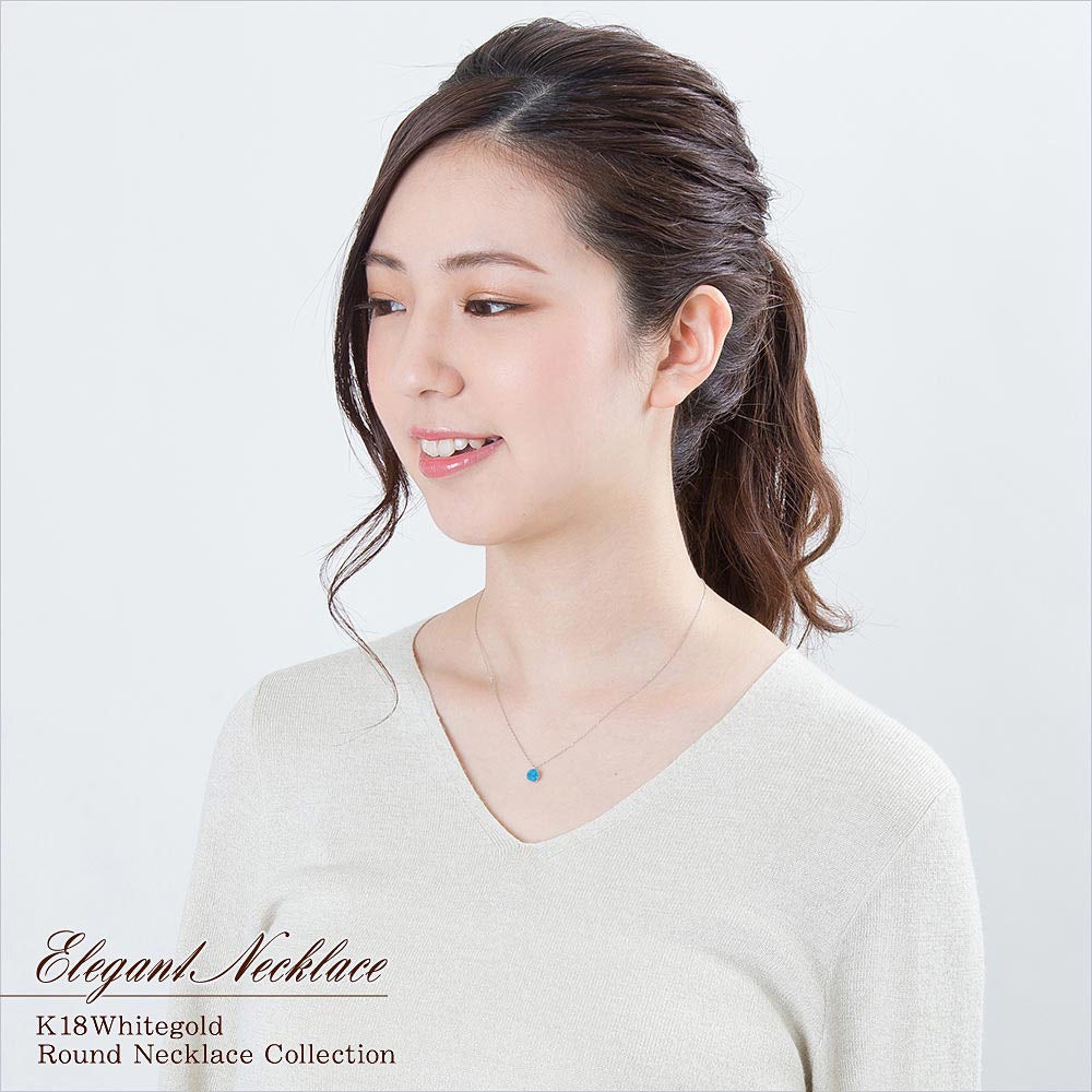 K18WG ブルーオパール ネックレス 10月誕生石_04