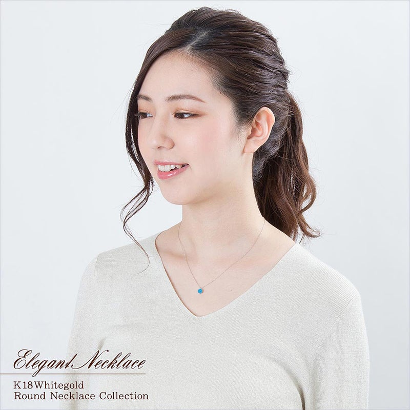 K18WG ブルーオパール ネックレス 10月誕生石_04