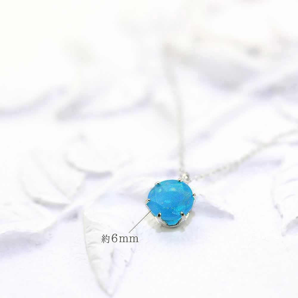 K18WG ブルーオパール ネックレス 10月誕生石_05