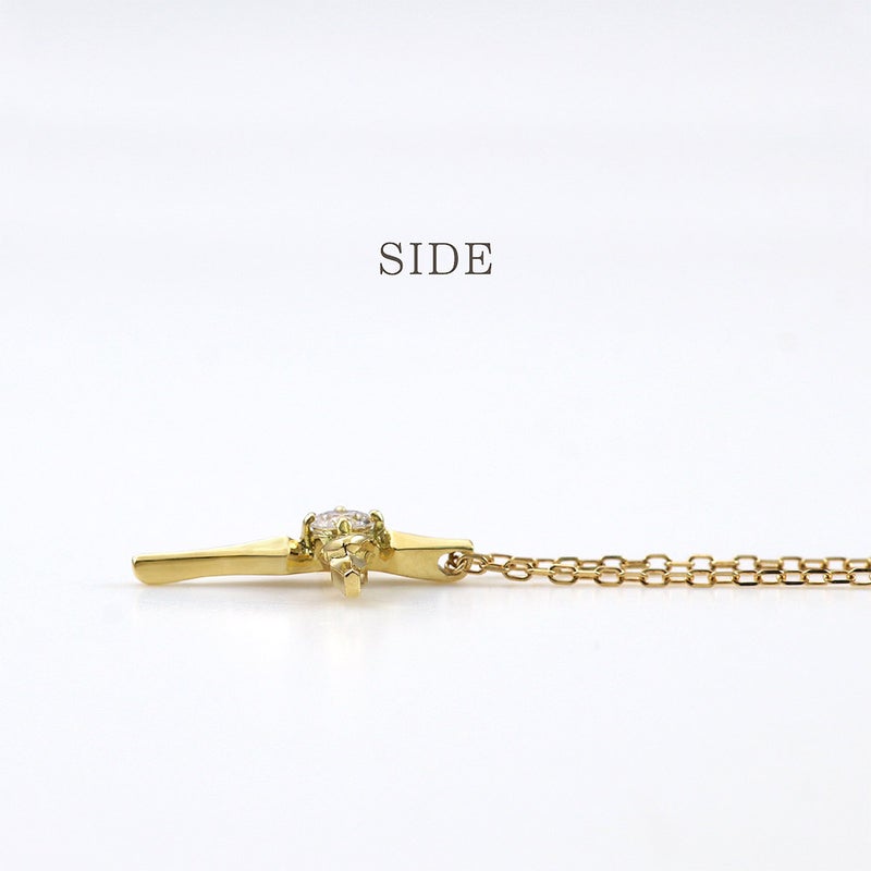 K18 心葉 ダイヤモンド 0.1ct 葵×クロスネックレス_13