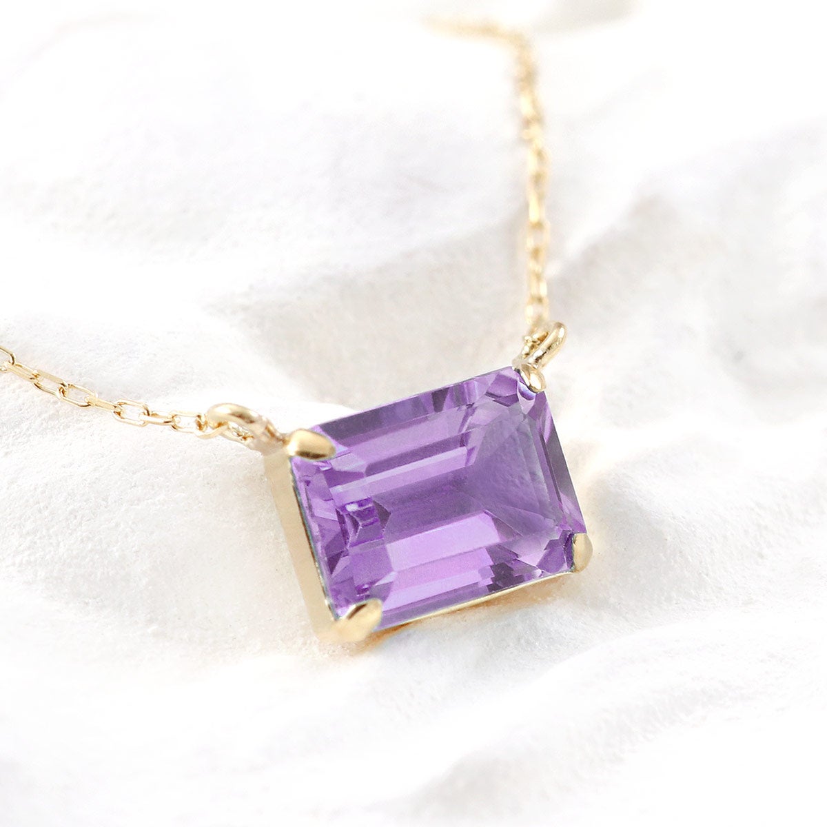 K18YG オクタゴンカット アメジストネックレス_09