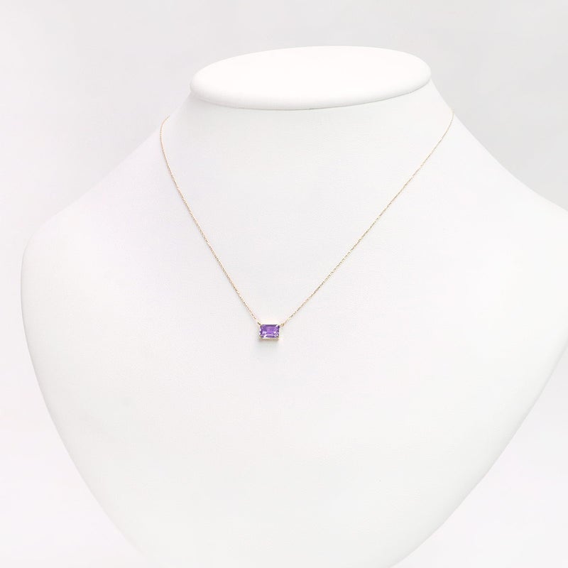 K18YG オクタゴンカット アメジストネックレス_11