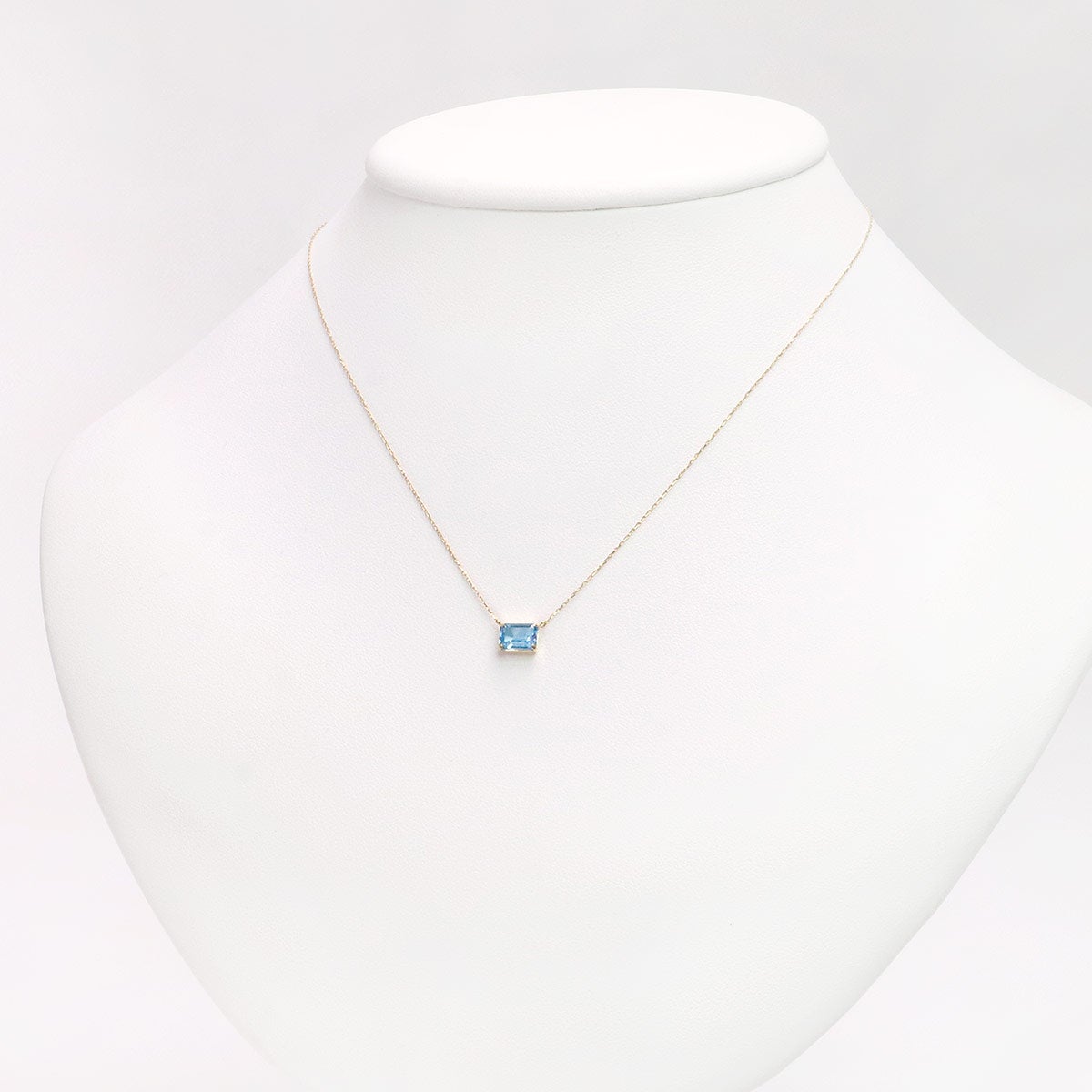 K18YG オクタゴンカット ブルートパーズネックレス 11月の誕生石_11