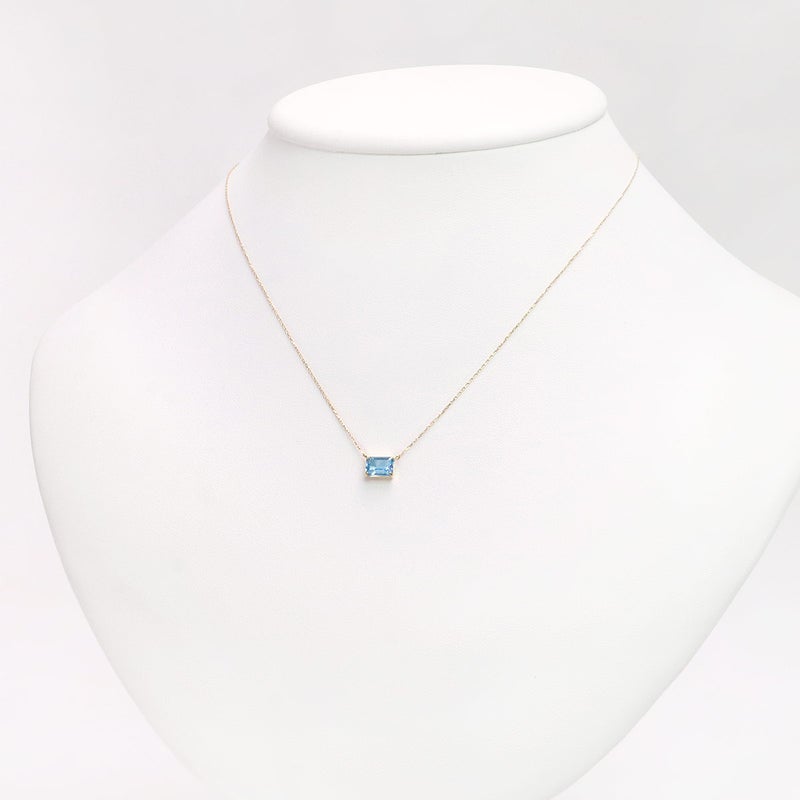 K18YG オクタゴンカット ブルートパーズネックレス 11月の誕生石_11