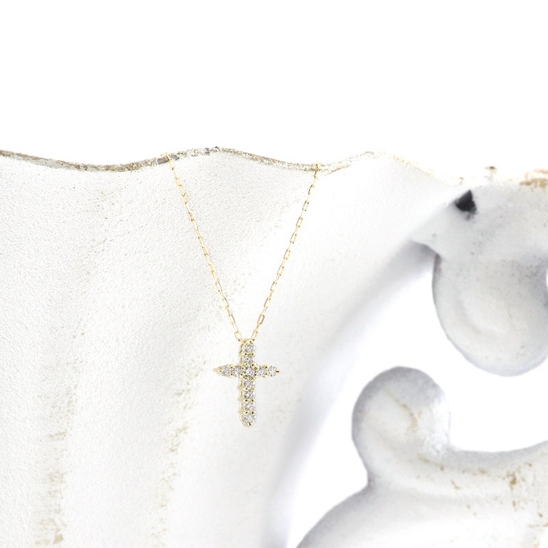 K18YG クロスモチーフ ダイヤモンドネックレス_02