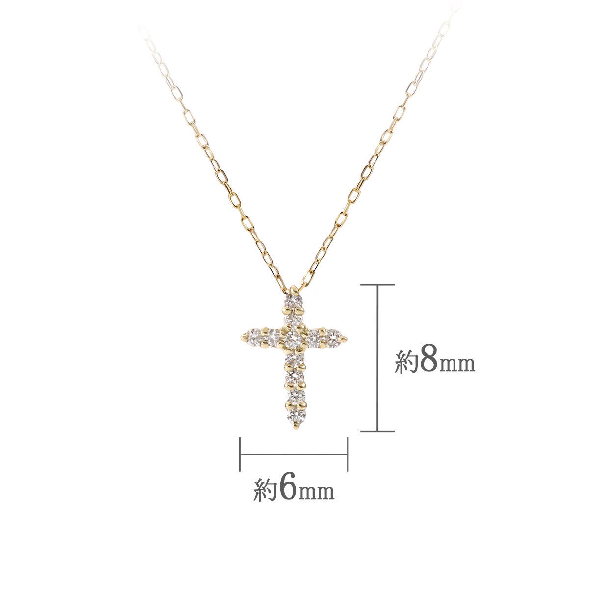 K18YG クロスモチーフ ダイヤモンドネックレス_05