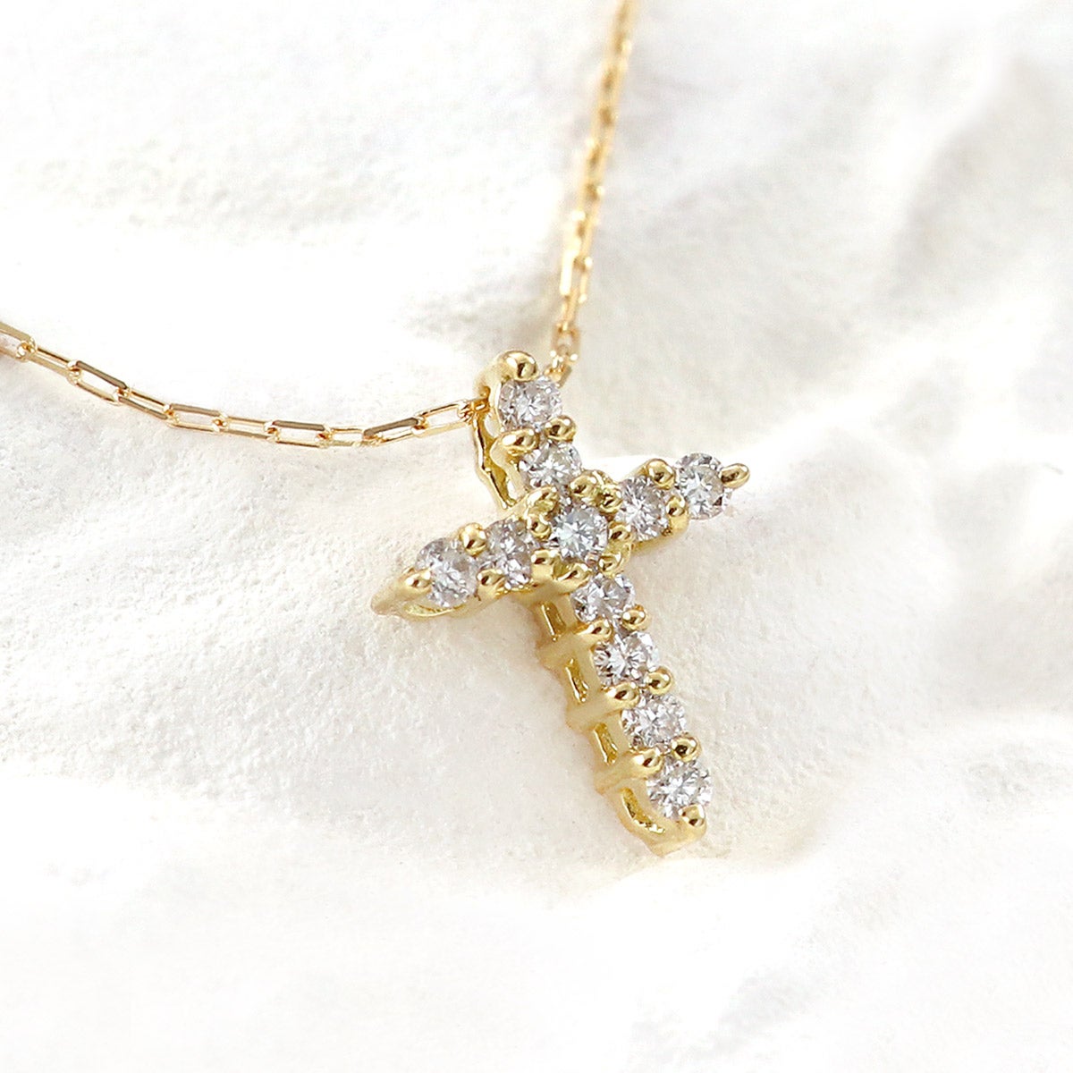 K18YG クロスモチーフ ダイヤモンドネックレス_09