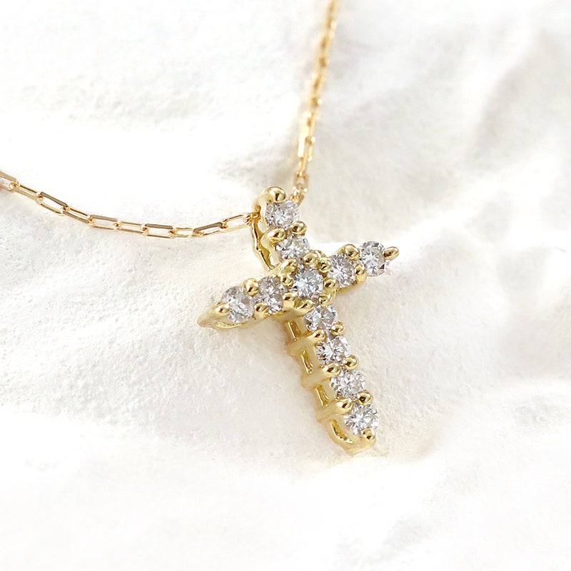 K18YG クロスモチーフ ダイヤモンドネックレス_09