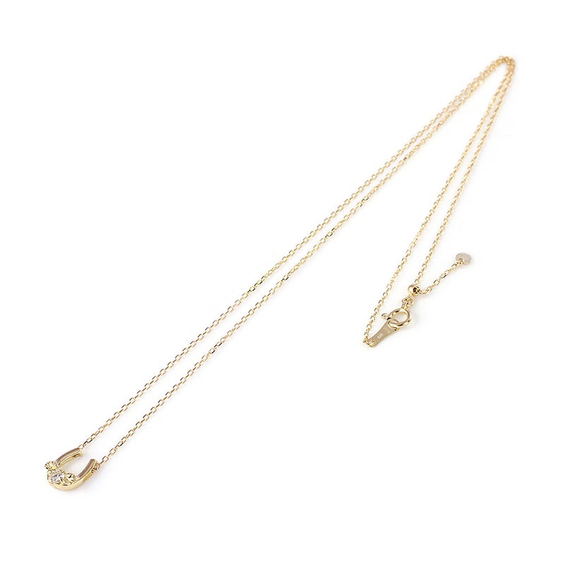 K18 心葉 ダイヤモンド 0.1ct 葵×馬蹄（ホースシュー）ネックレス_09