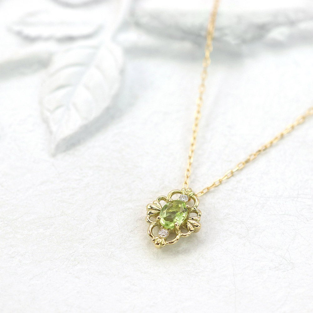 K18YG ペリドット＆ダイヤモンド ネックレス_02