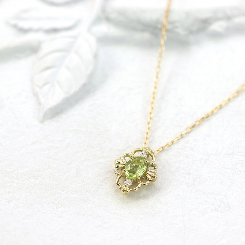 K18YG ペリドット＆ダイヤモンド ネックレス_02