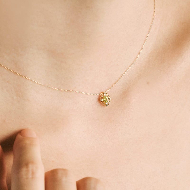 K18YG ペリドット＆ダイヤモンド ネックレス_05