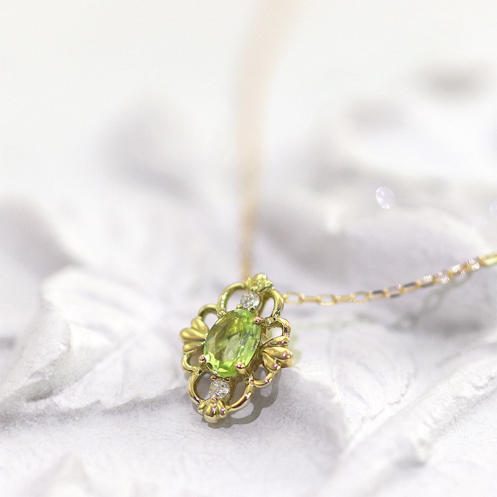 K18YG ペリドット＆ダイヤモンド ネックレス_09
