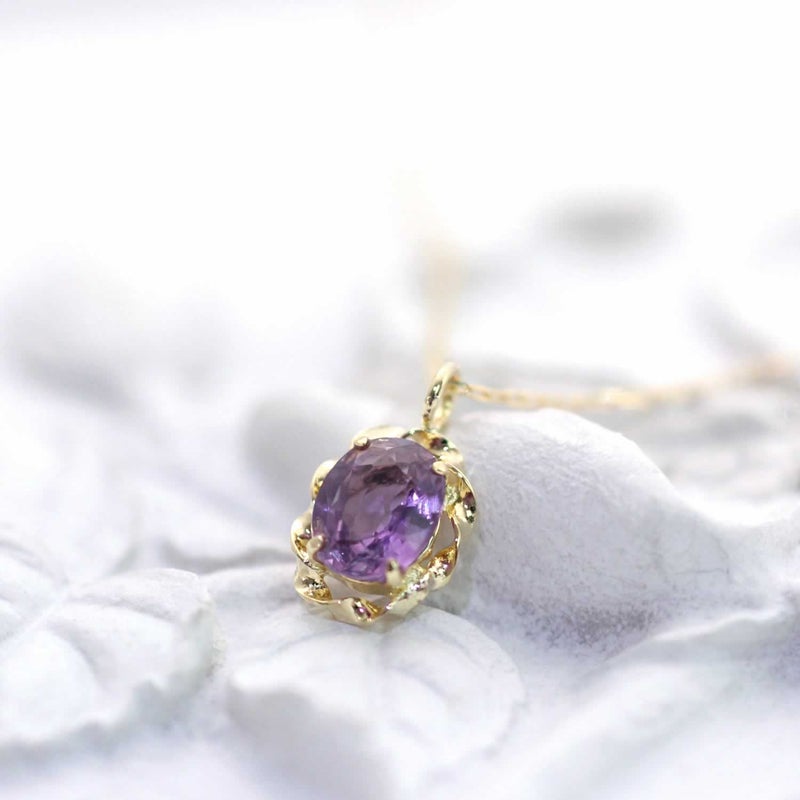 K18YG ヴァイオレットサファイア ネックレス 9月の誕生石_02