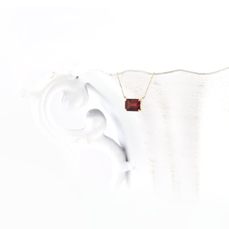 K18YG オクタゴンカット ガーネットネックレス_10