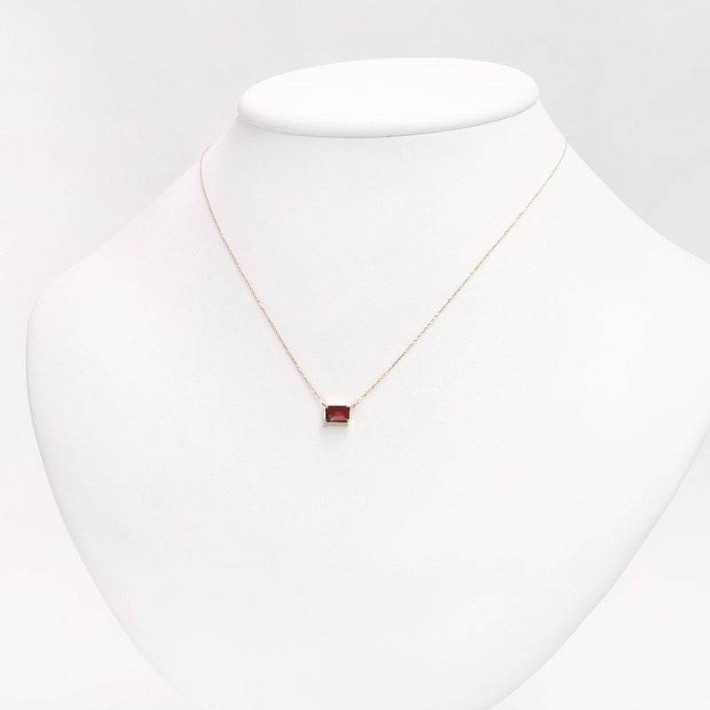 K18YG オクタゴンカット ガーネットネックレス_11