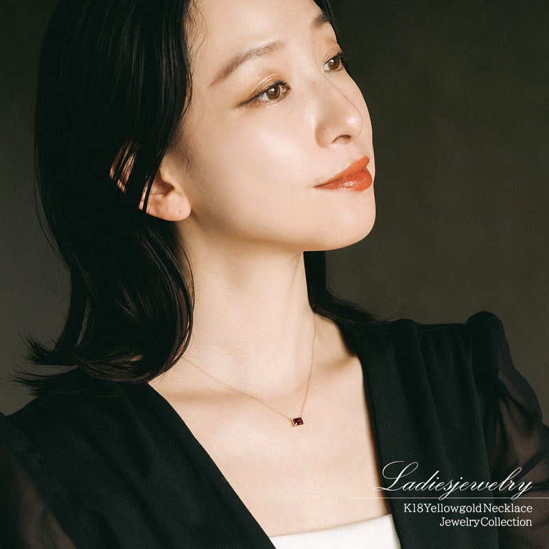 K18YG オクタゴンカット ガーネットネックレス_12