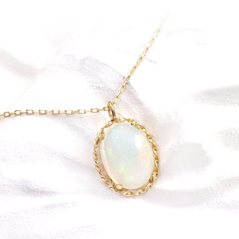 K18YG エチオピアオパール ネックレス 10月誕生石_02