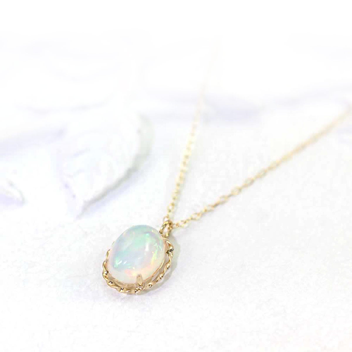 K18YG エチオピアオパール ネックレス 10月誕生石_03