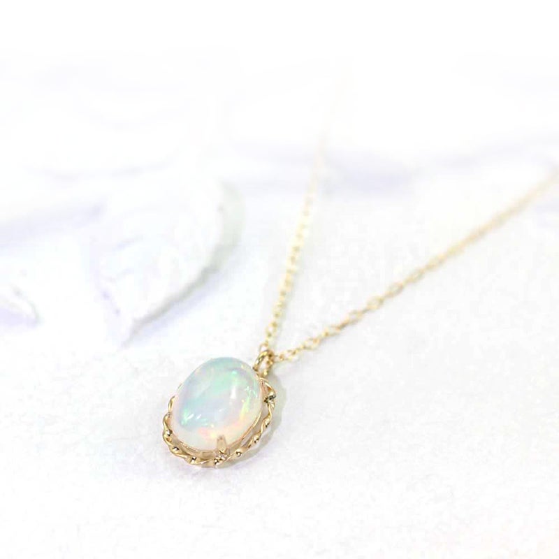 K18YG エチオピアオパール ネックレス 10月誕生石_03