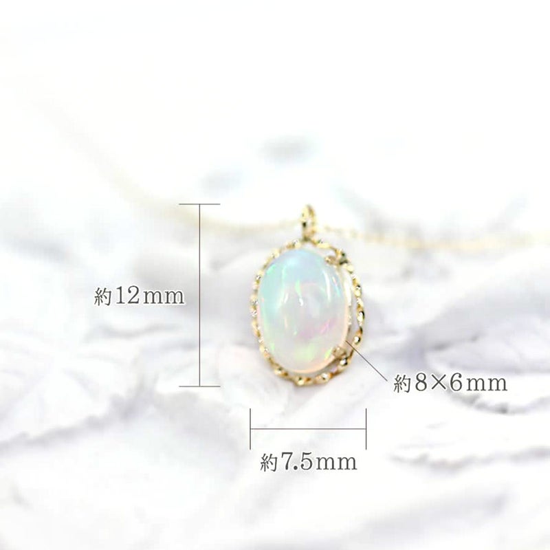 K18YG エチオピアオパール ネックレス 10月誕生石_05