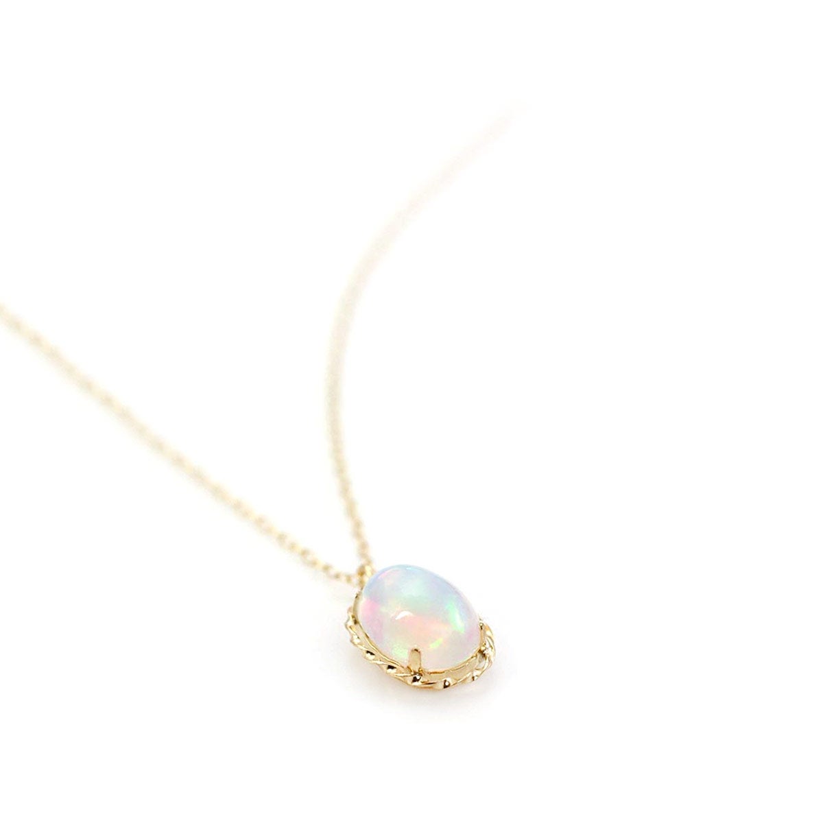 K18YG エチオピアオパール ネックレス 10月誕生石_09