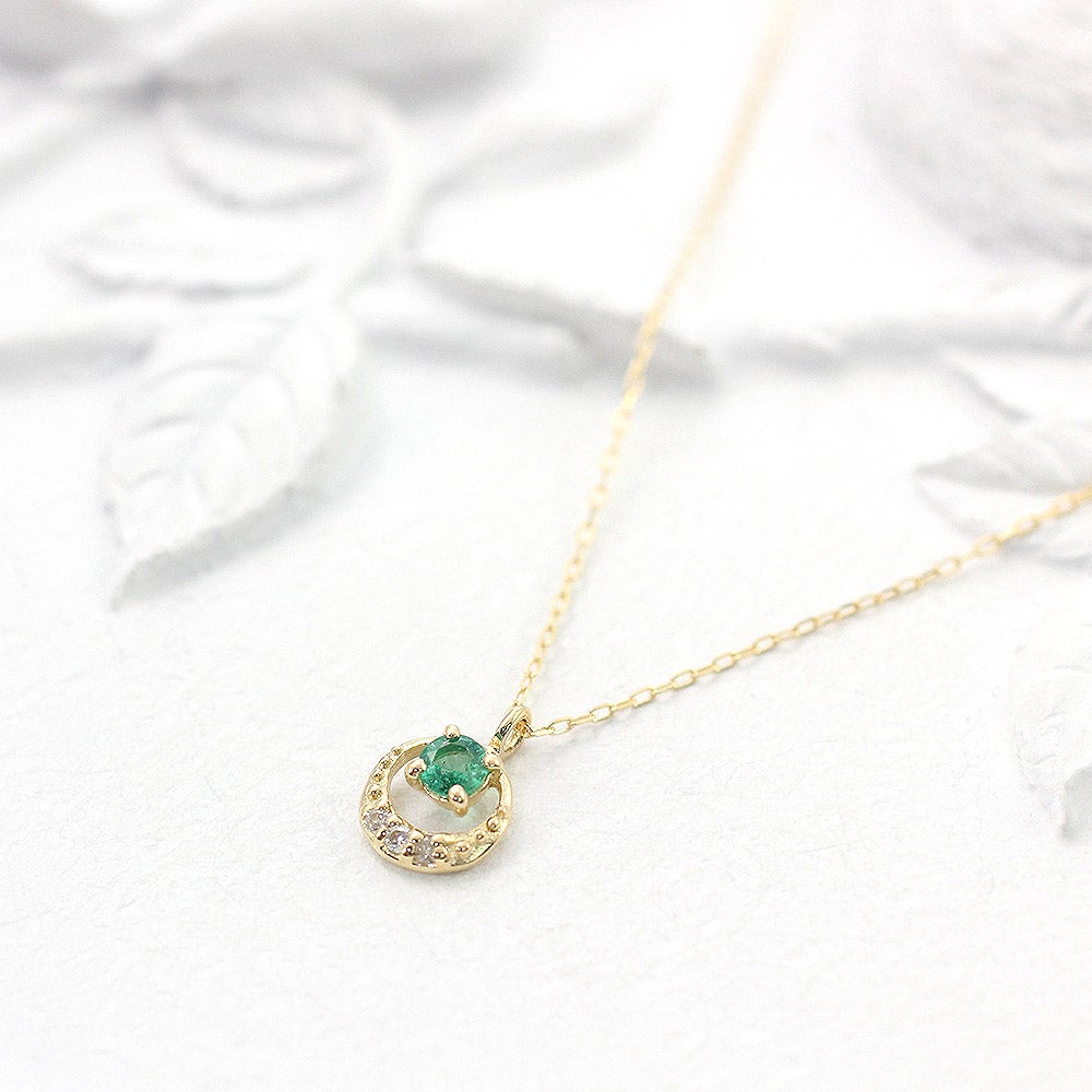 K18YG エメラルド＆ダイヤモンド ネックレス_02
