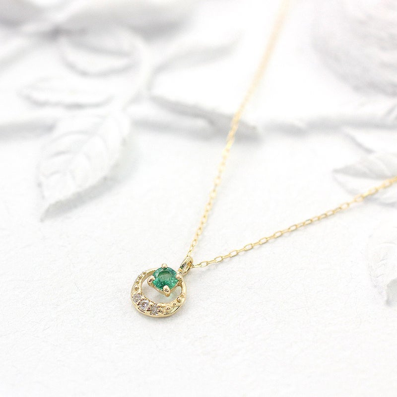 K18YG エメラルド＆ダイヤモンド ネックレス_02