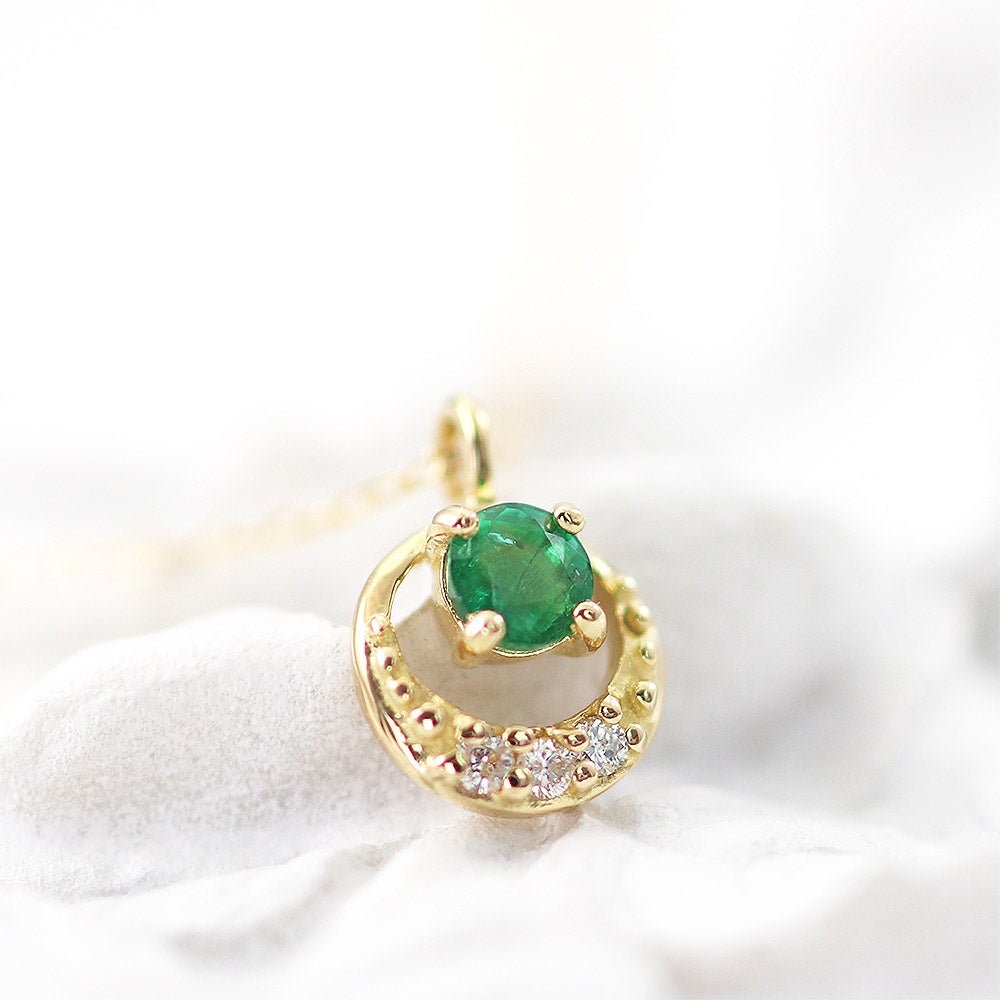 K18YG エメラルド＆ダイヤモンド ネックレス_04