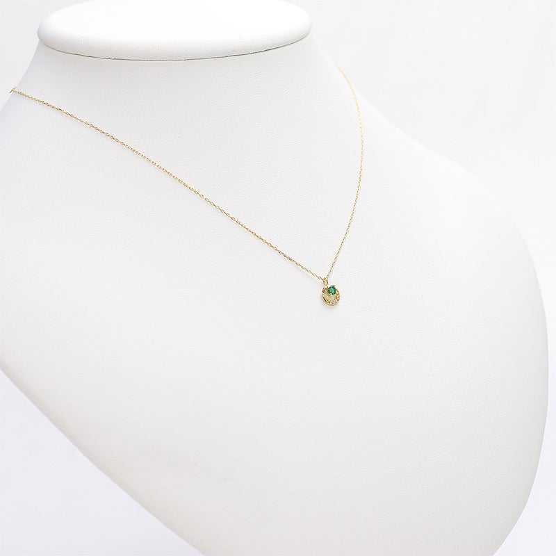 K18YG エメラルド＆ダイヤモンド ネックレス_05