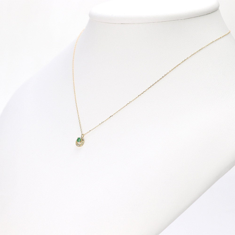 K18YG エメラルド＆ダイヤモンド ネックレス_15