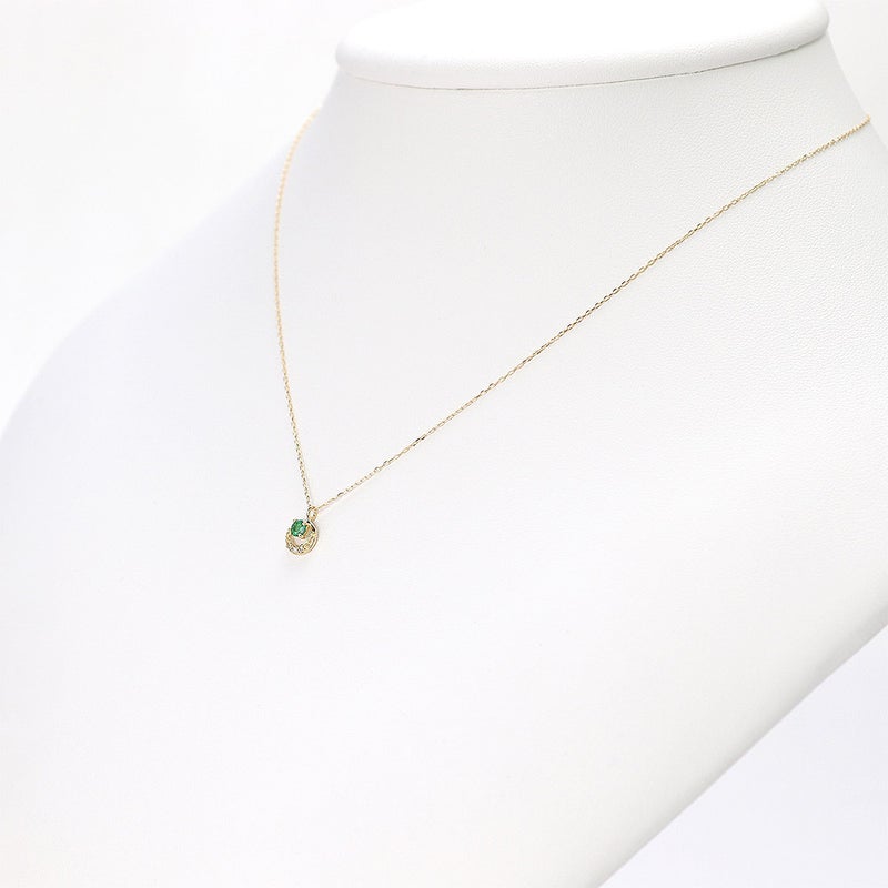 K18YG エメラルド＆ダイヤモンド ネックレス_15