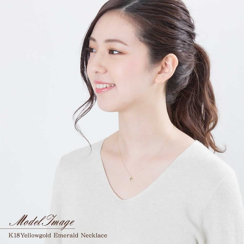 K18YG エメラルド＆ダイヤモンド ネックレス_16