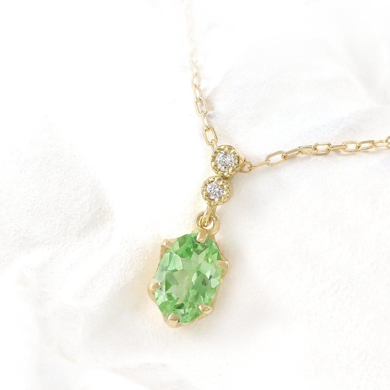 K18YG ダイヤモンド＆ミントガーネットネックレス_02