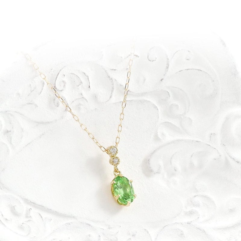 K18YG ダイヤモンド＆ミントガーネットネックレス_03