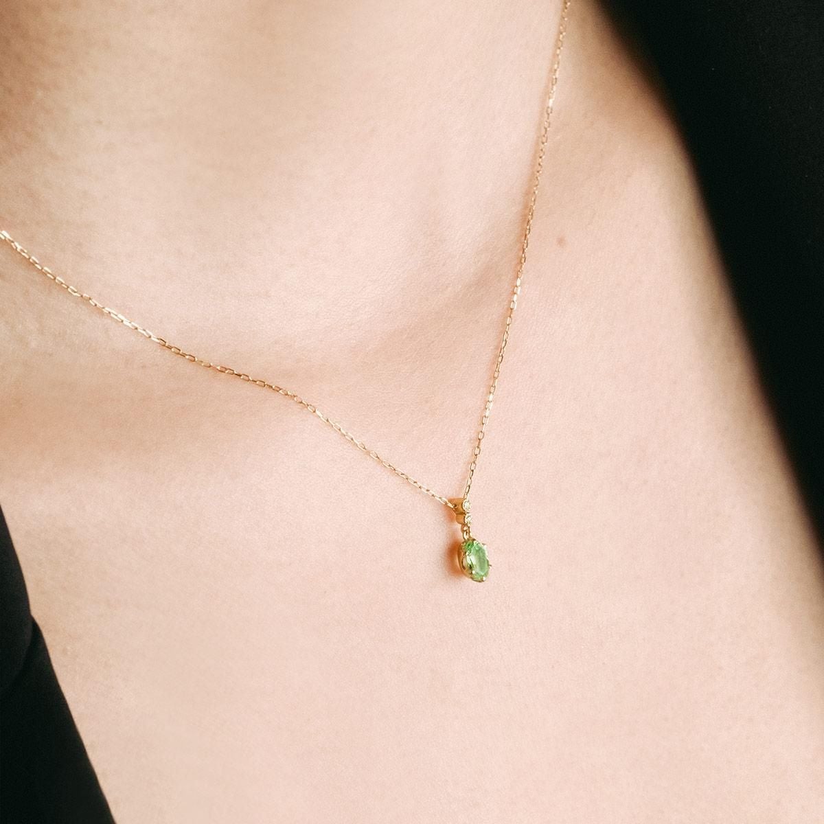 K18YG ダイヤモンド＆ミントガーネットネックレス_04