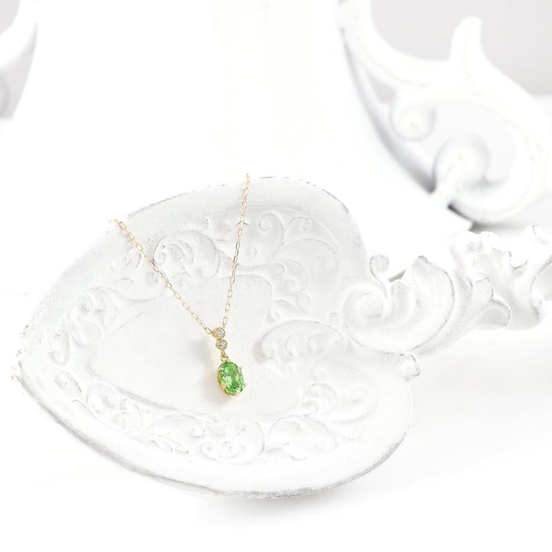 K18YG ダイヤモンド＆ミントガーネットネックレス_10