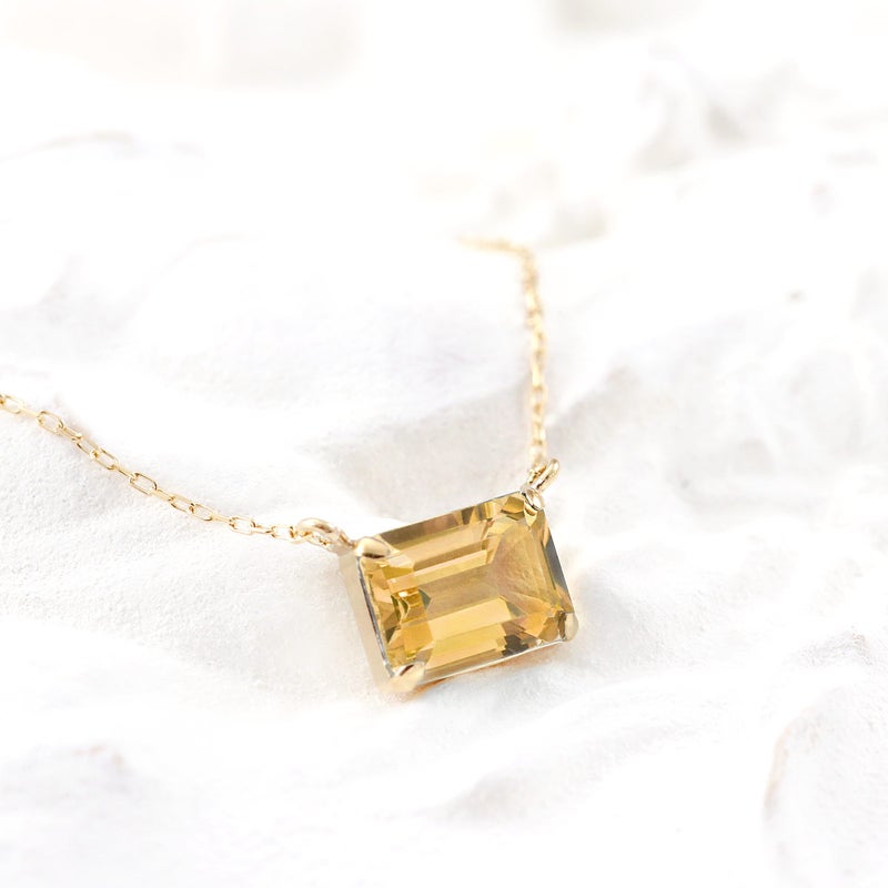 K18YG オクタゴンカット シトリンネックレス 11月の誕生石_02