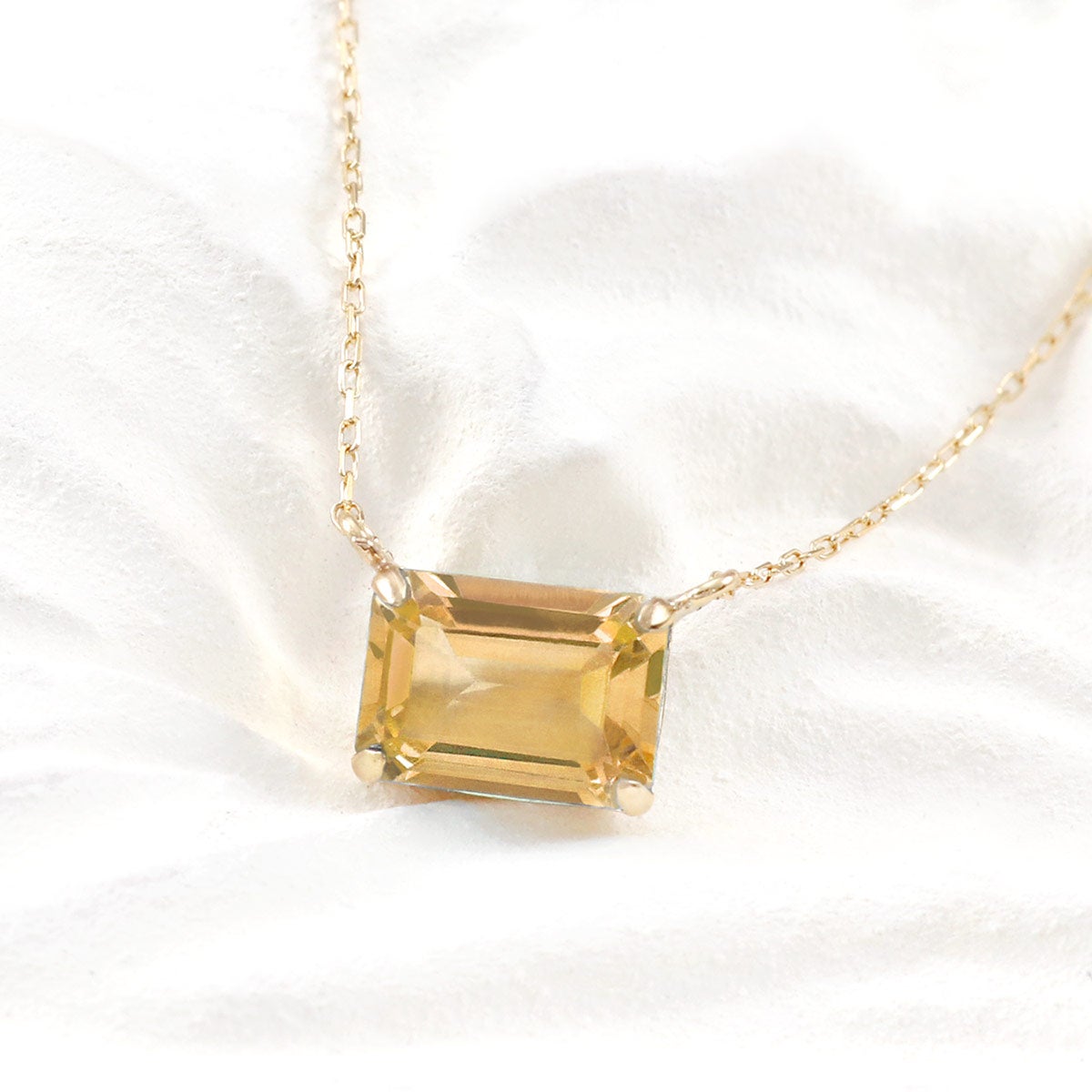 K18YG オクタゴンカット シトリンネックレス 11月の誕生石_09