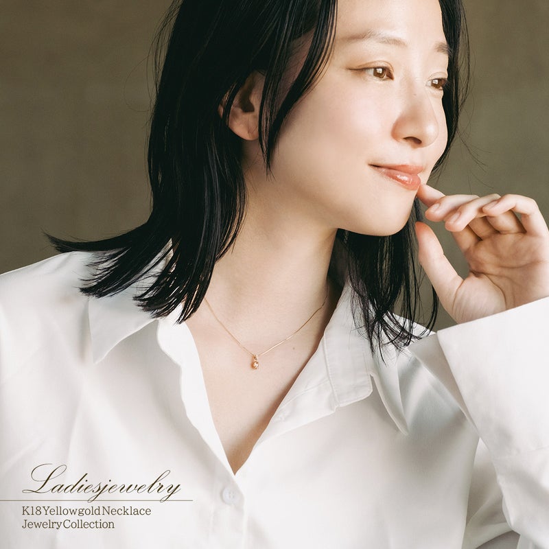 K18YG ダイヤモンド＆モルガナイト ネックレス_11