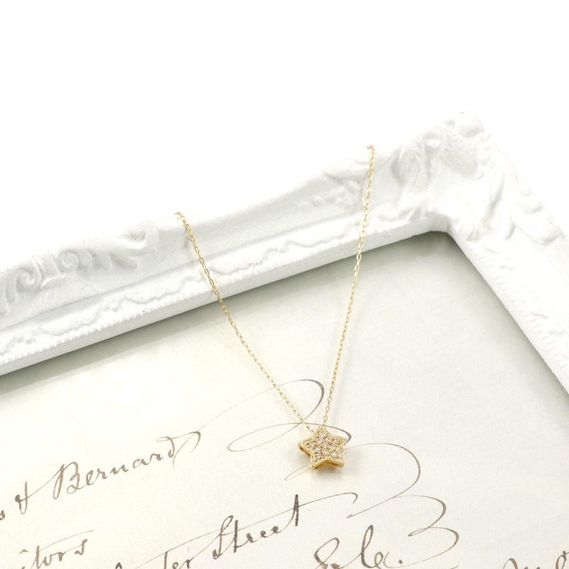 K18YG ダイヤモンド 星モチーフネックレス_09