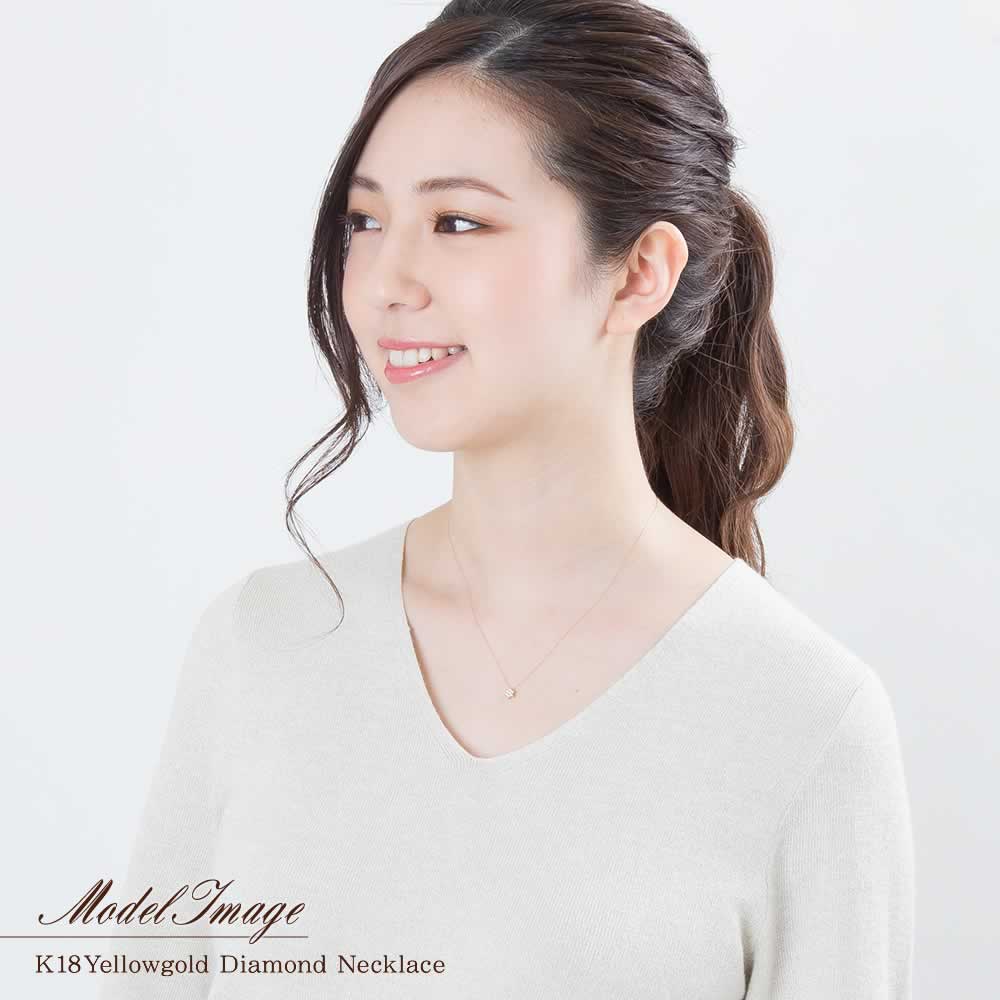 K18YG ダイヤモンド 0.1ct ネックレス_14