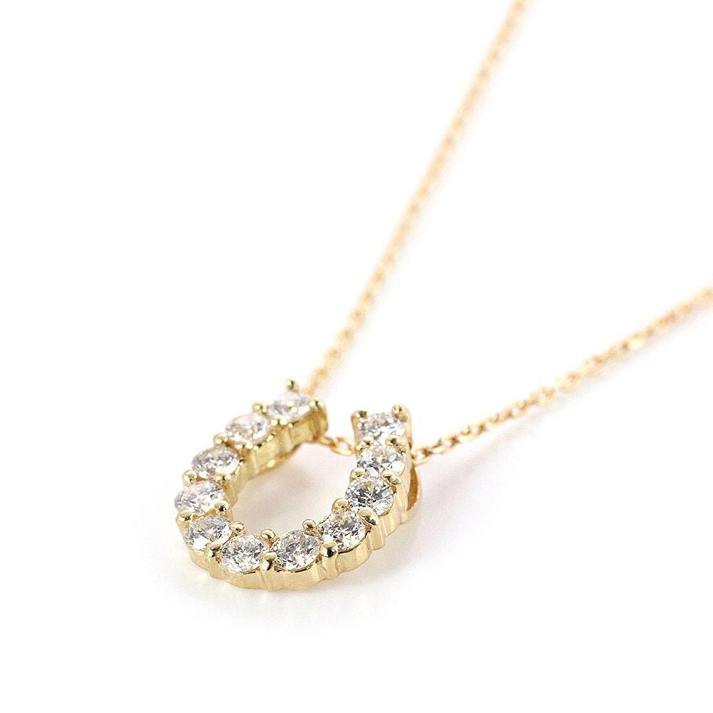 K18YG ダイヤモンド 馬蹄（ホースシュー）ネックレス_02