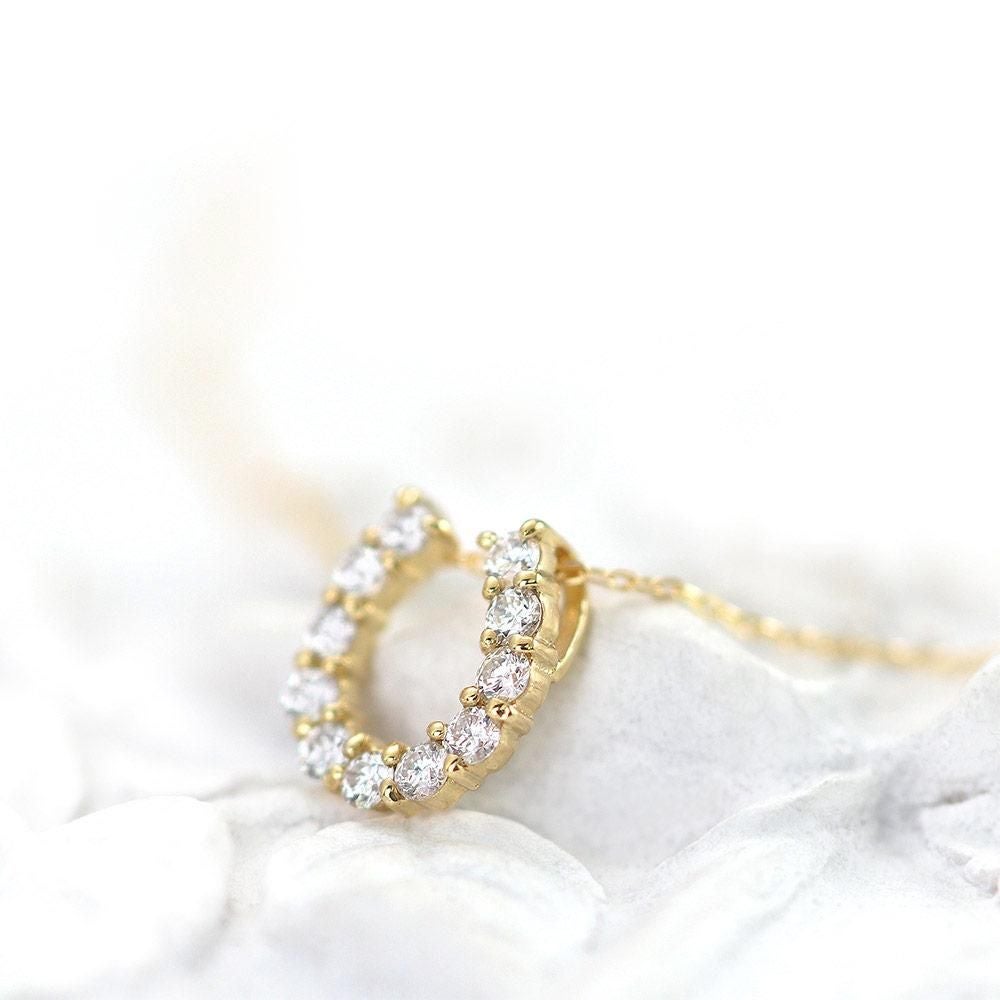 K18YG ダイヤモンド 馬蹄（ホースシュー）ネックレス_04