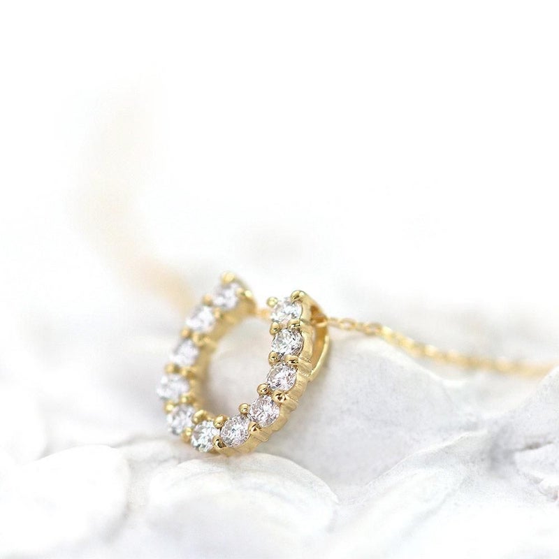 K18YG ダイヤモンド 馬蹄（ホースシュー）ネックレス_04