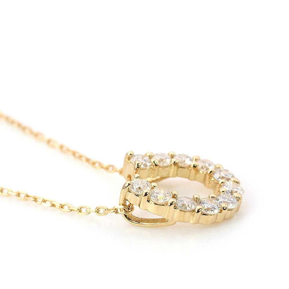 K18YG ダイヤモンド 馬蹄（ホースシュー）ネックレス_05