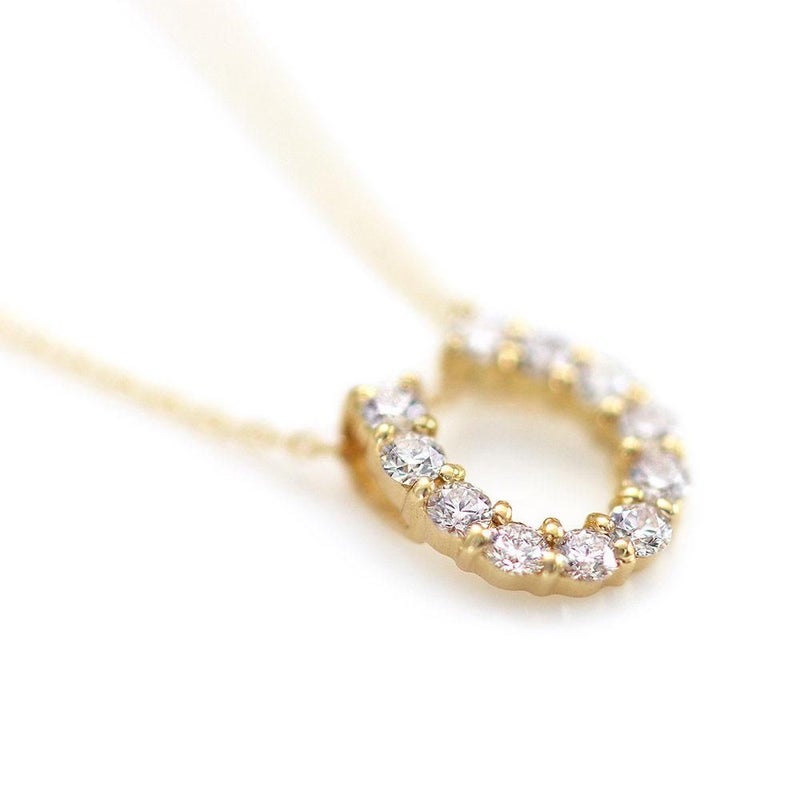 K18YG ダイヤモンド 馬蹄（ホースシュー）ネックレス_10