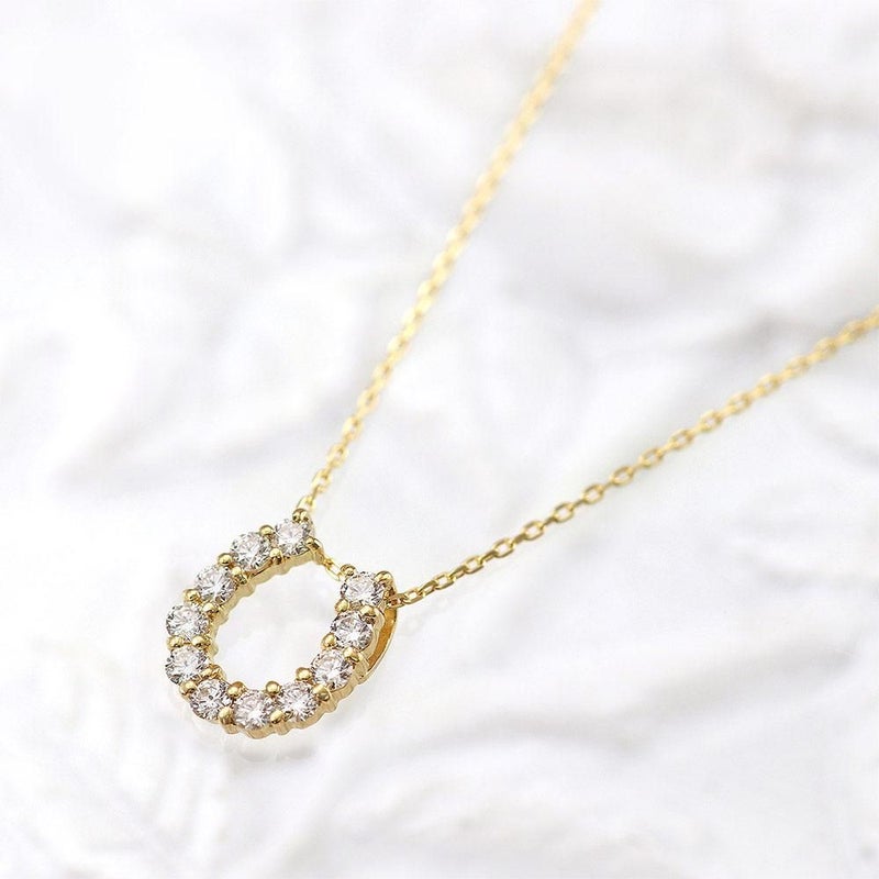 K18YG ダイヤモンド 馬蹄（ホースシュー）ネックレス_11