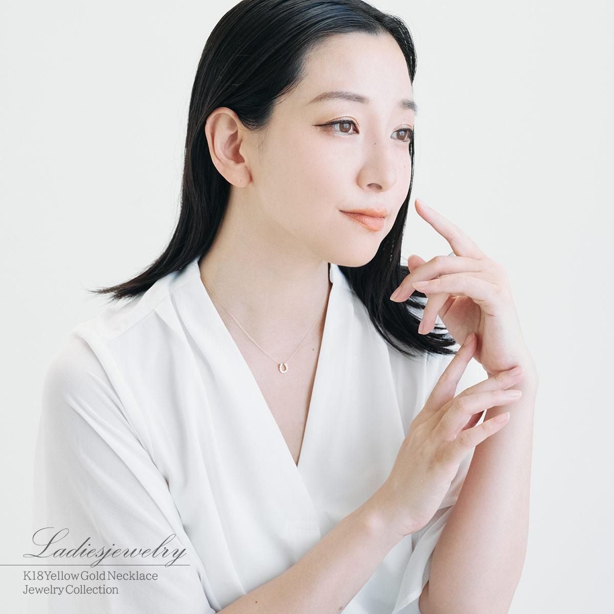 K18YG ダイヤモンド 馬蹄（ホースシュー）ネックレス_14