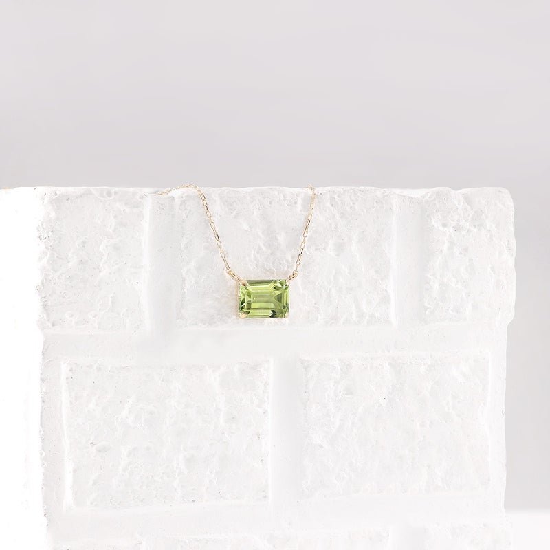 K18YG オクタゴンカット ペリドットネックレス_03